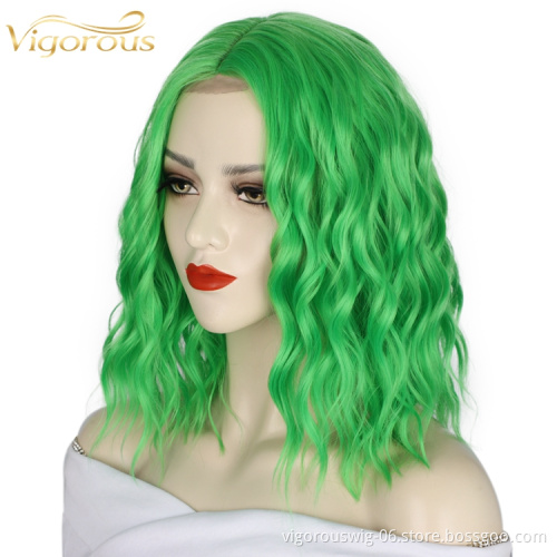 Glueless Cosplay For Women Pre Plucked Hot Selling Heat Resistant Short Under $20 Curly Lace Front Synthetic Hair Wigs
